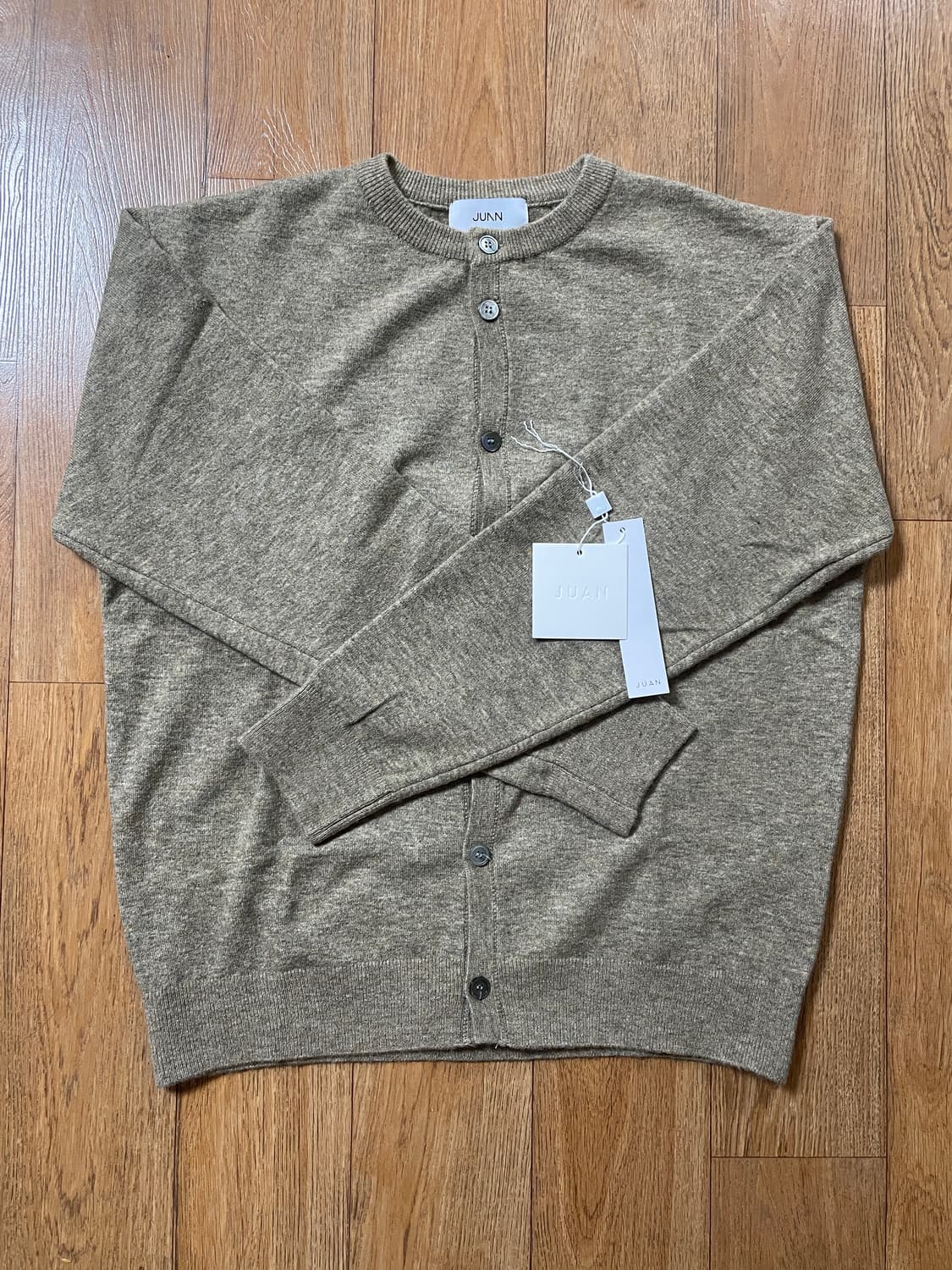 주앙옴므 크롭 라운드넥 가디건 멜란지 베이지 L 택만 제거한 새상품 상품이미지9