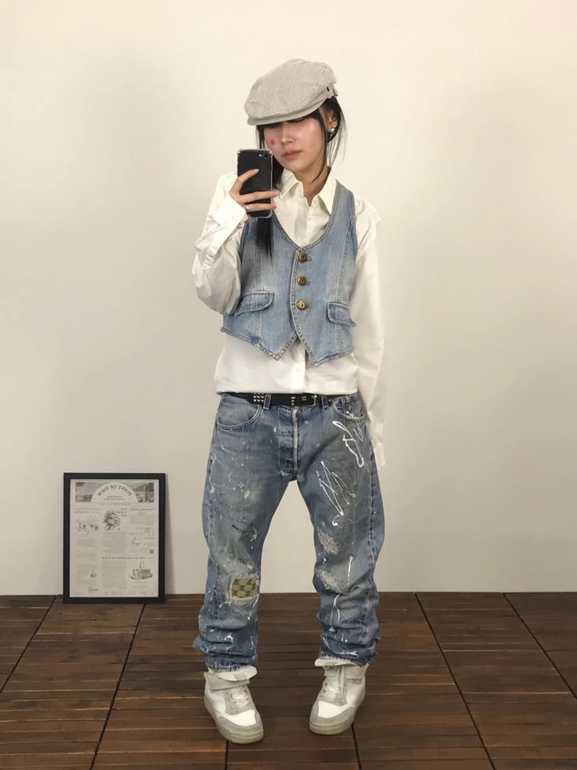 Y2K Light Wash Denim Vest 상품이미지1