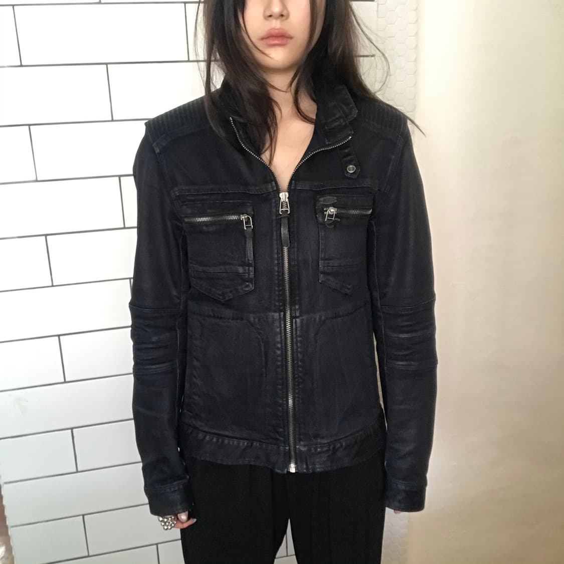 버커루 왁스 코팅 라이더 자켓 상품이미지5