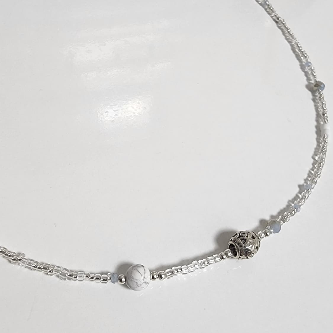 남자 원석 블루 실버 목걸이 상품이미지3