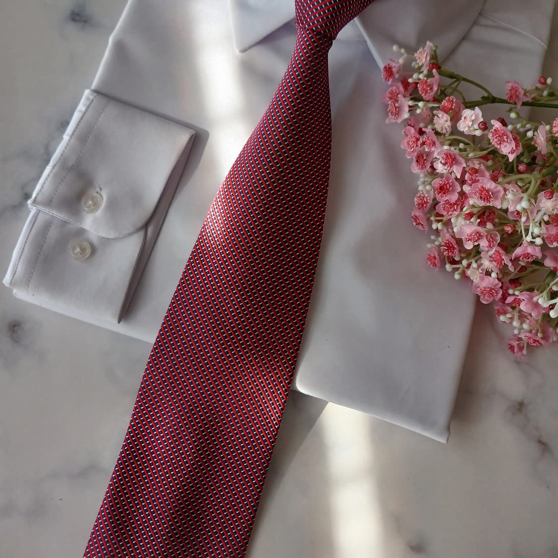 브룩스브라더스 실크 레드 지오메트릭 넥타이 8.9cm 새상품 A19072 상품이미지6