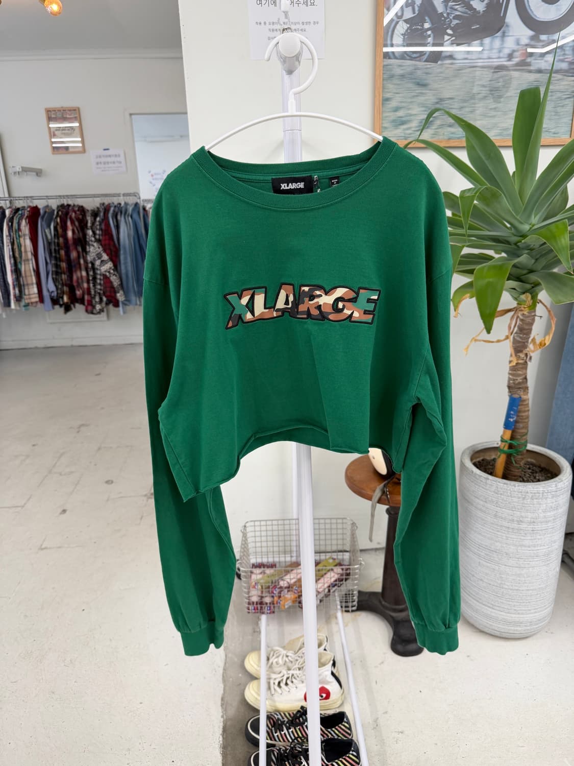 일본빈티지 X-LARGE 카모 빈티지 크롭슬리브 상품이미지1