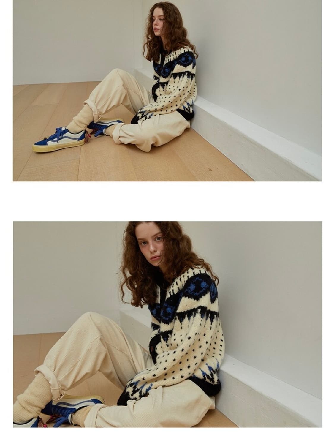 새상품)그린버터 알파카울 노르딕 코위찬 가디건 os 상품이미지1