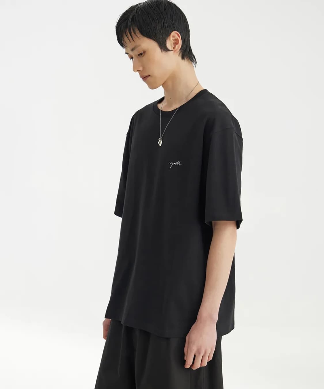 유스 로고 반팔 티셔츠 블랙 상품이미지4