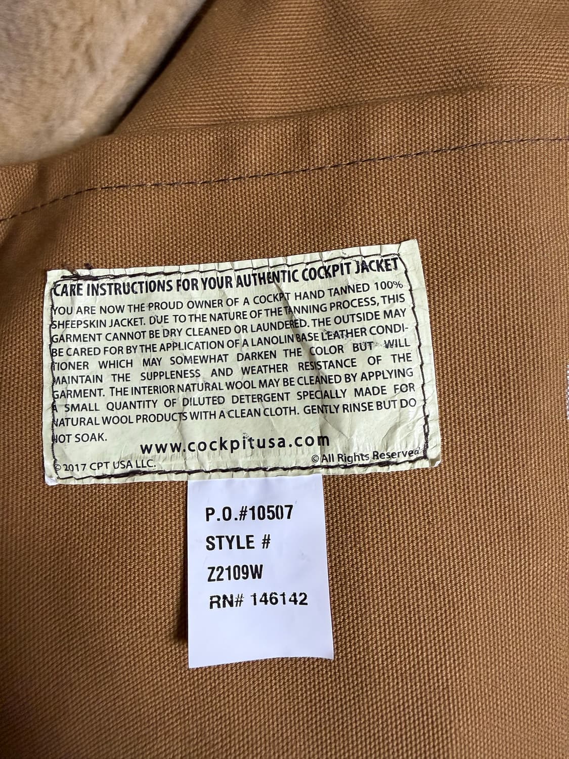 콕핏 USA R.A.F 무스탕 Z2109브라운 (44) 상품이미지3