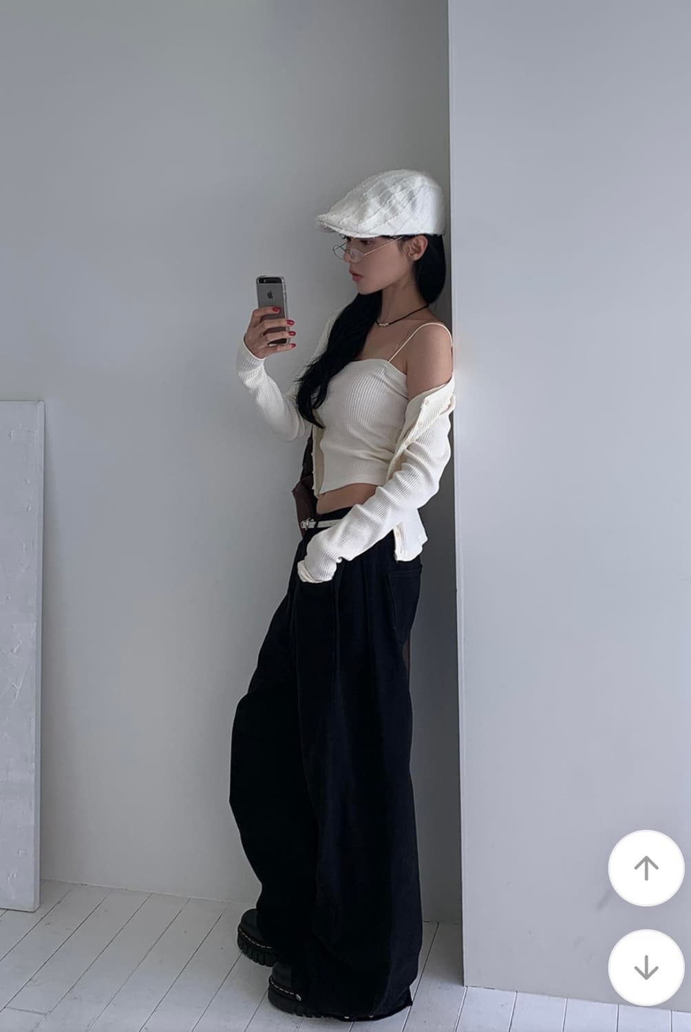 모디무드 사이드 스냅 3-way 와이드 코튼 핀턱팬츠 상품이미지6