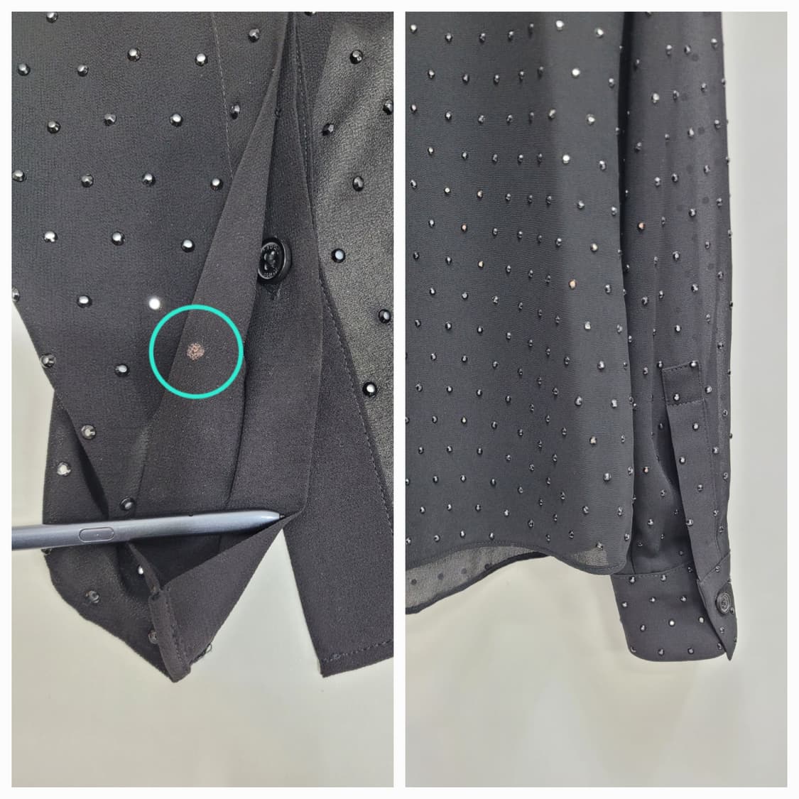 마이클코어스 라인스톤 장식 블라우스 / 여 S 블랙
 상품이미지7