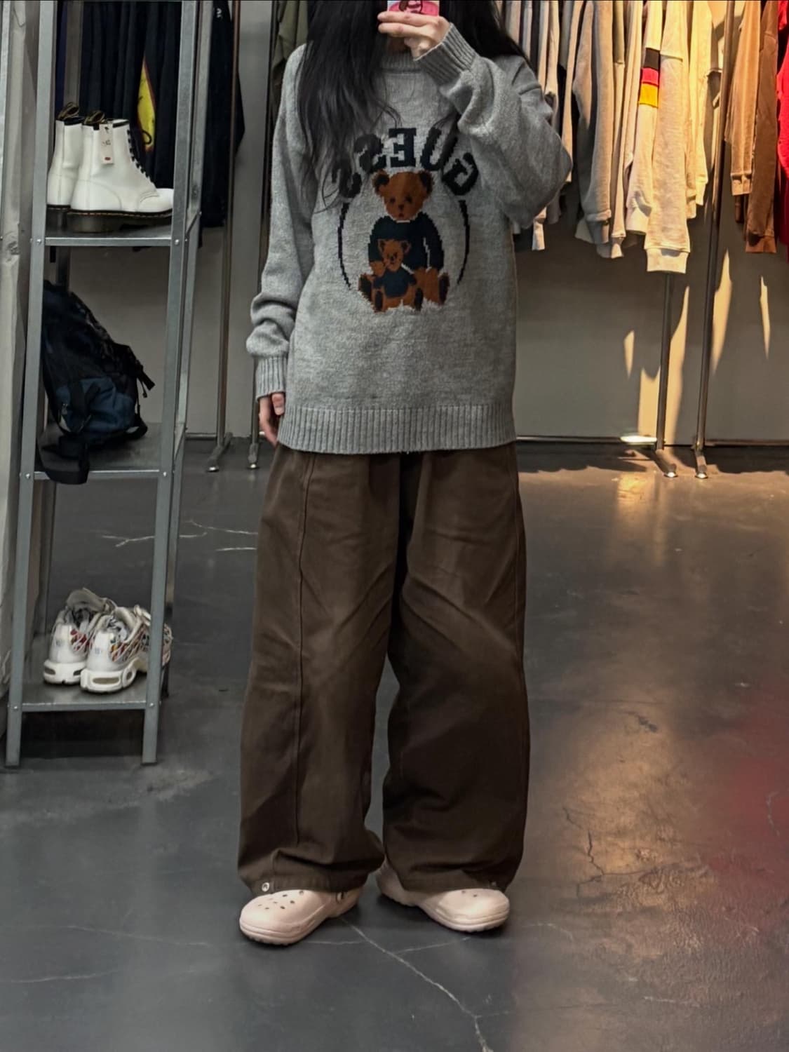 게스진스 곰돌이 그레이 니트 A3110 상품이미지1