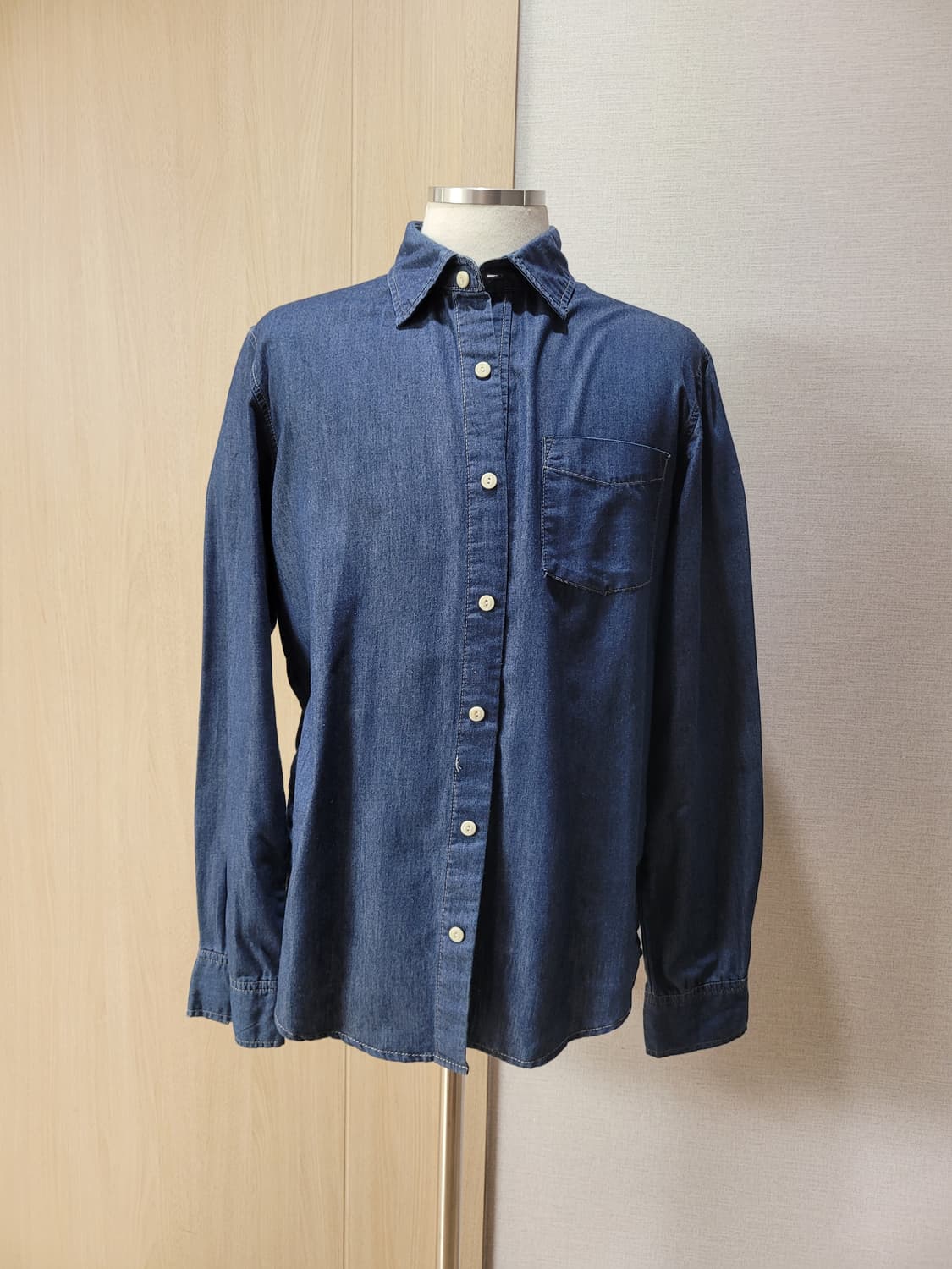 스파오 SPAO 남자 데님 셔츠 L 네이비 상품이미지1