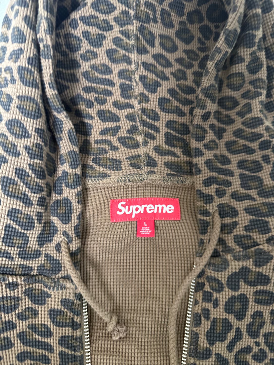 슈프림 써멀 후드 집업 레오파드 25ss l사이즈 상품이미지2