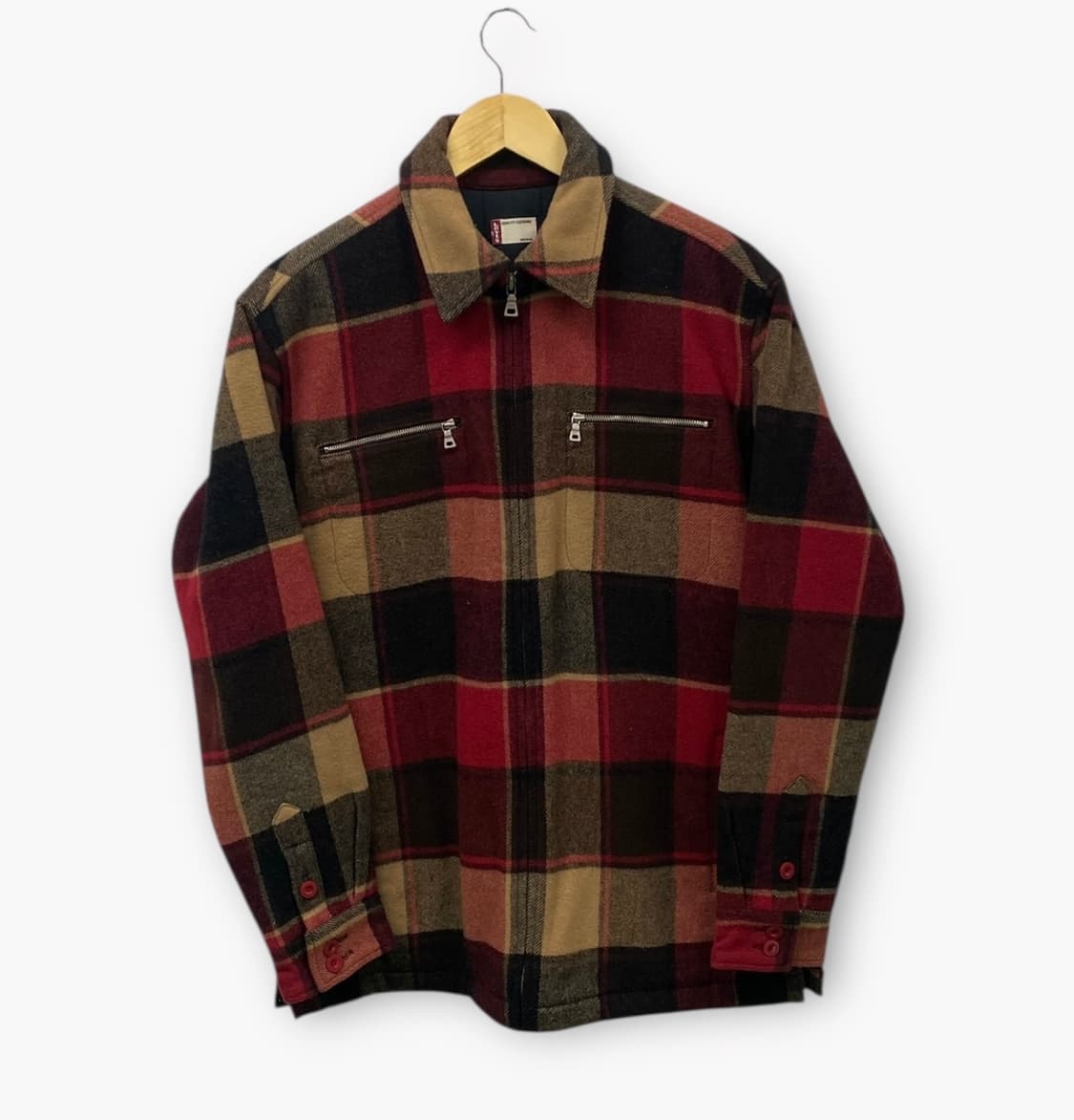 리바이스 울 블렌드 체크 자켓 블루종 M 상품이미지1