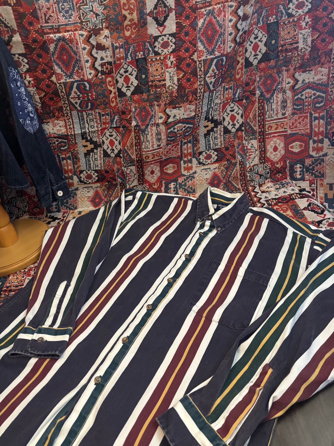 American Vintage 90s Navy Striped shirt 상품이미지1
