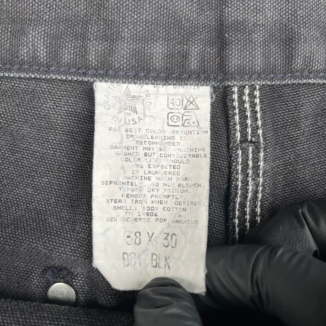 빈티지 칼하트 더블니 블랙 그레이 워크팬츠 B01  상품이미지4