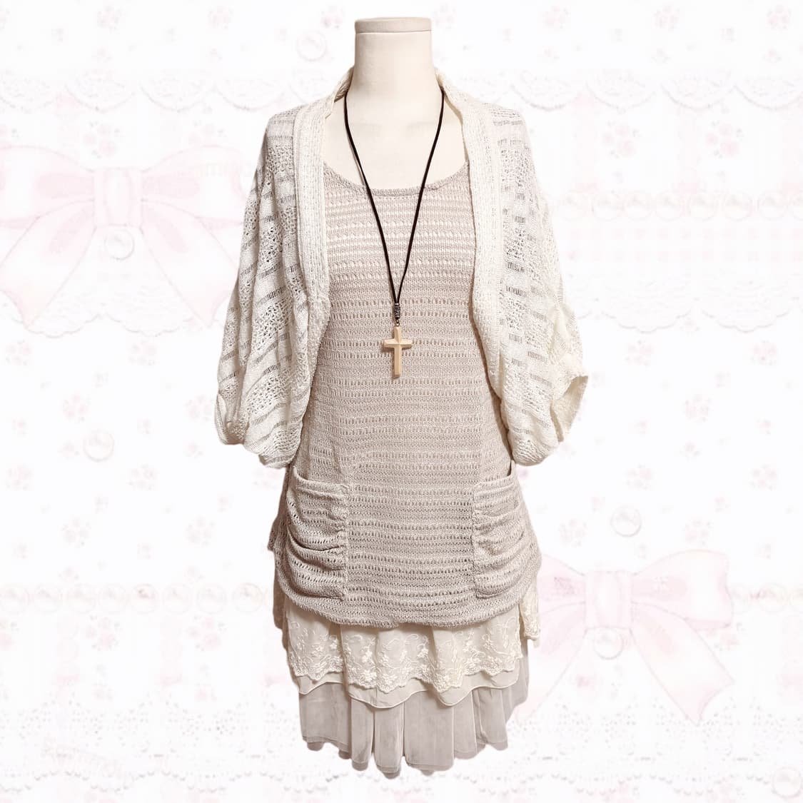 코코모리 라떼갸루 페어리 천사 핀터깔 샤스커트 레이어드 코디세트 상품이미지1