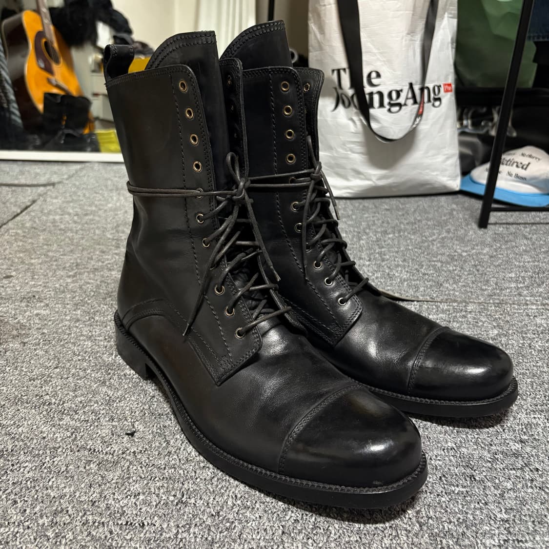 돌체앤가바나 09AW 레이스업 컴뱃 부츠 11 280-290 made 상품이미지8