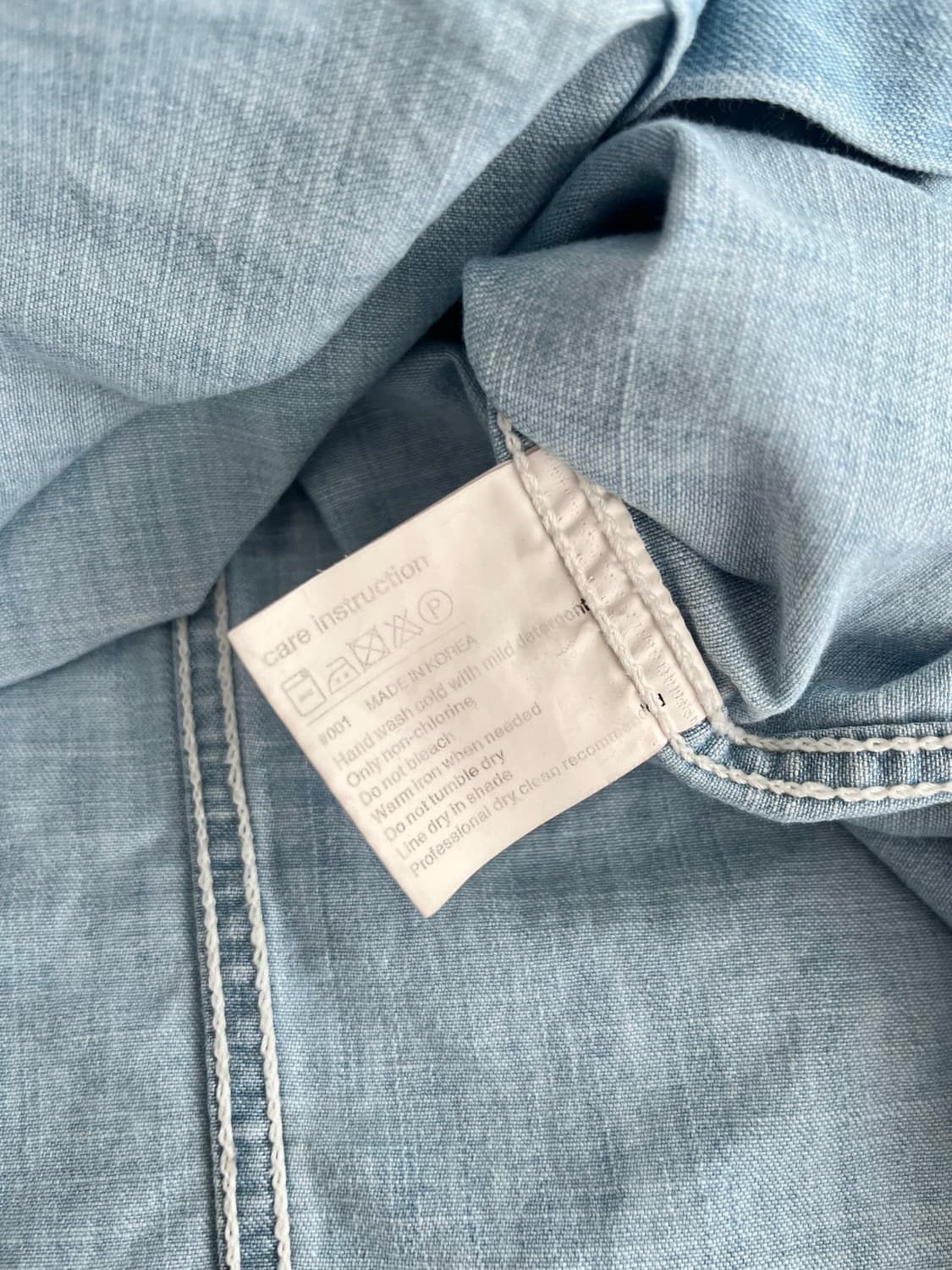 S) 파사드패턴 데님 셔츠 연청 상품이미지5