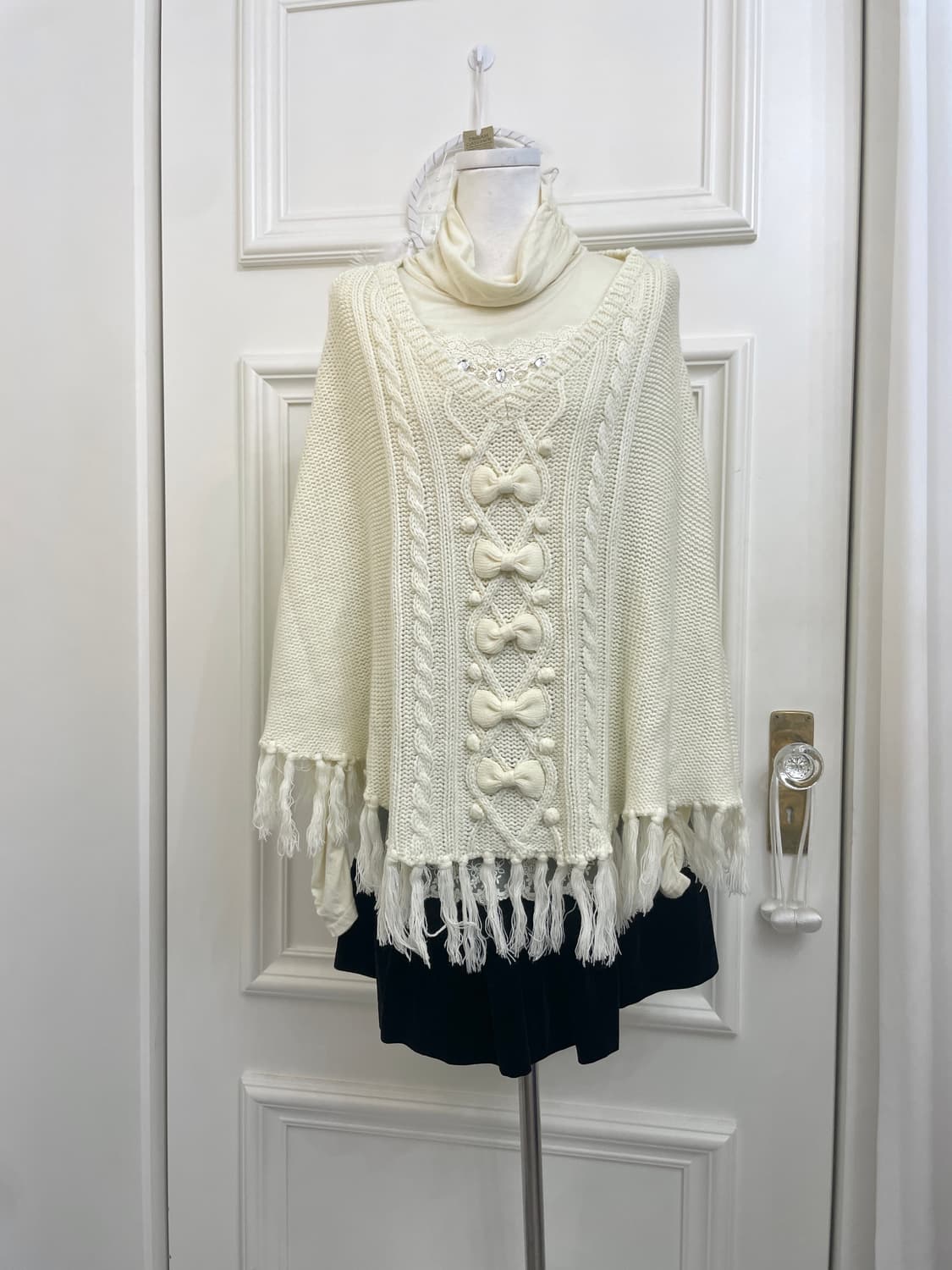 ivory bow point sweater cape&AXES FEMME 상품이미지1
