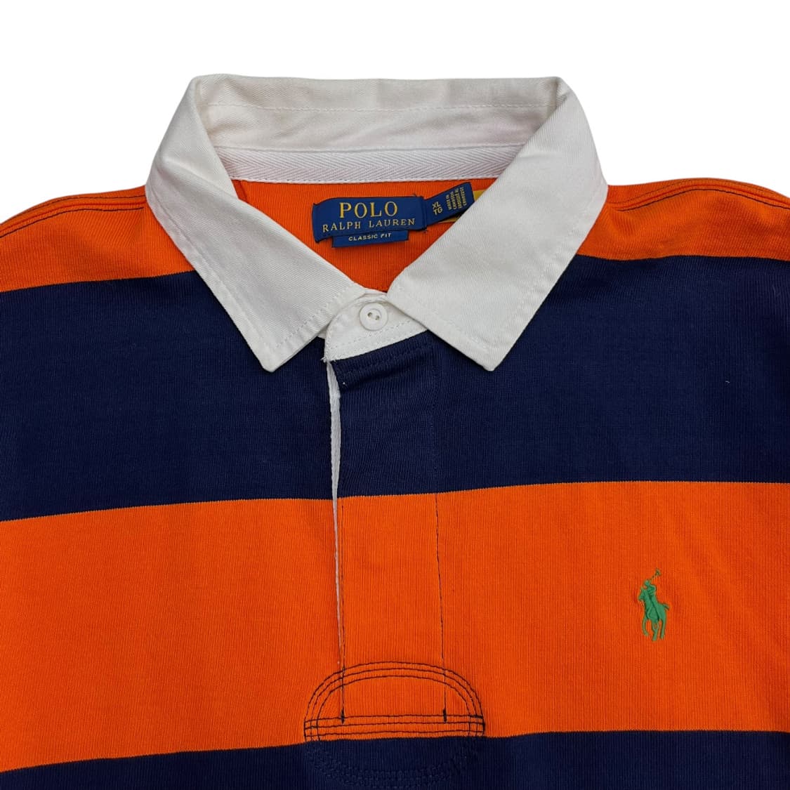 폴로 랄프로렌 그린포니 오렌지 단가라 럭비티 XL 상품이미지4