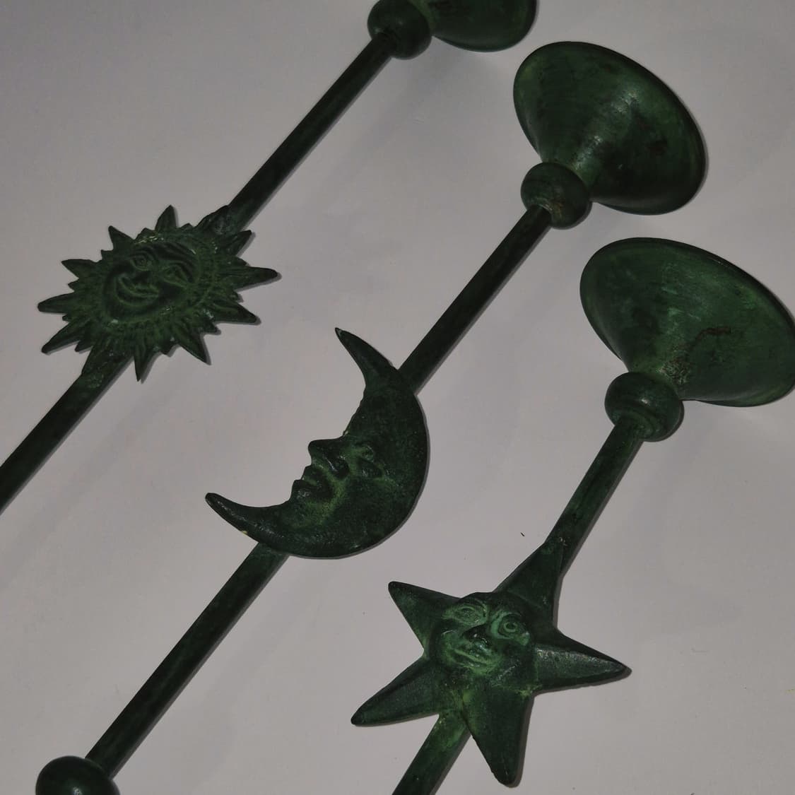 80s 미국 브라스 해와 달 별 스탠드 촛대 1p 상품이미지10