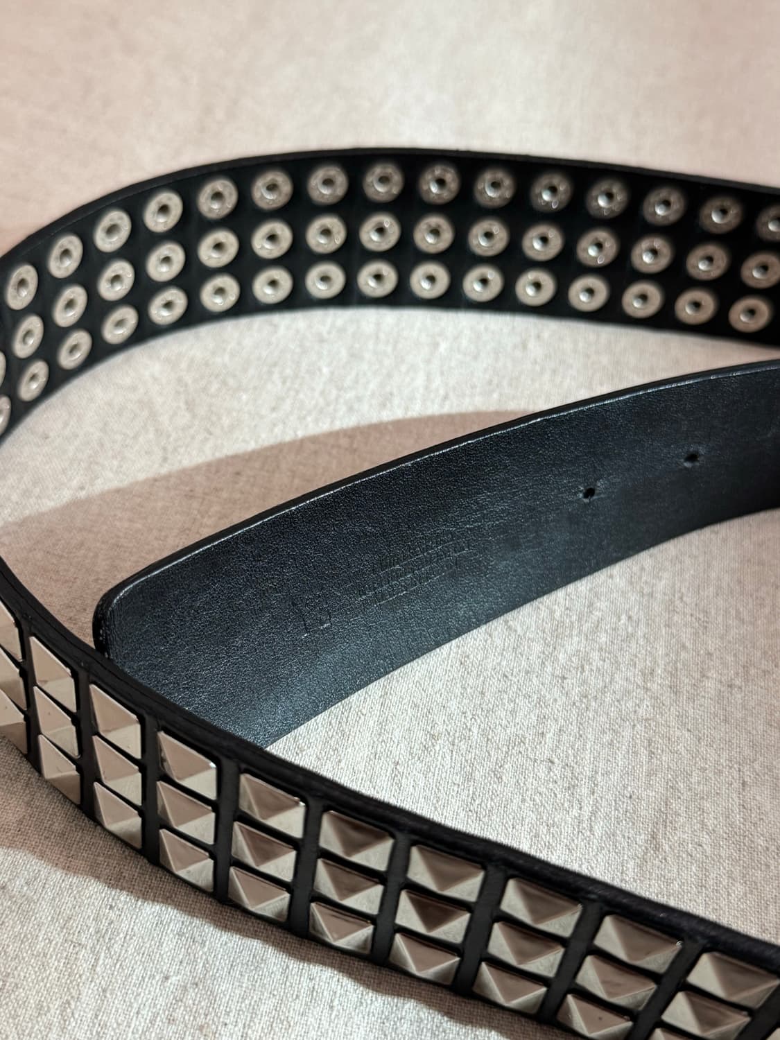 요지야마모토 스터드 레더 벨트 상품이미지7