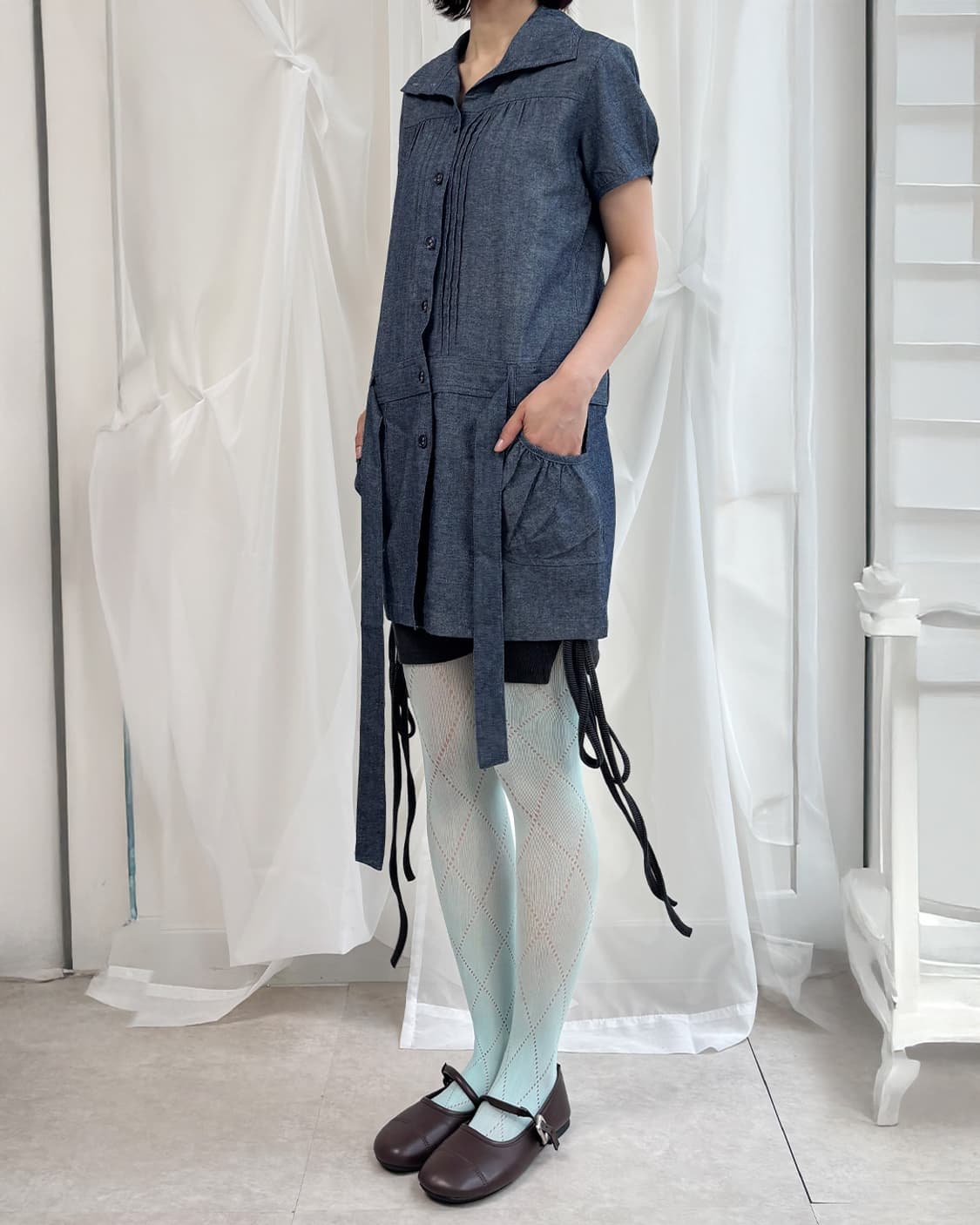 doroah denim tuck button-Up long shirts 상품이미지8