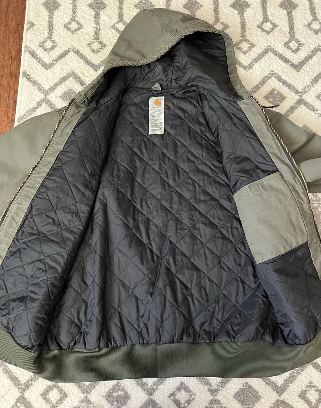 칼하트 J318 후드집업 자켓 모스 그린 상품이미지7