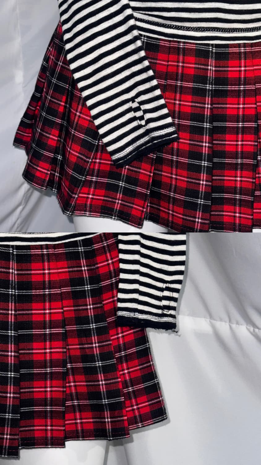 5351 나나깔 펑크 레드체크 아일렛 코디세트 상품이미지4