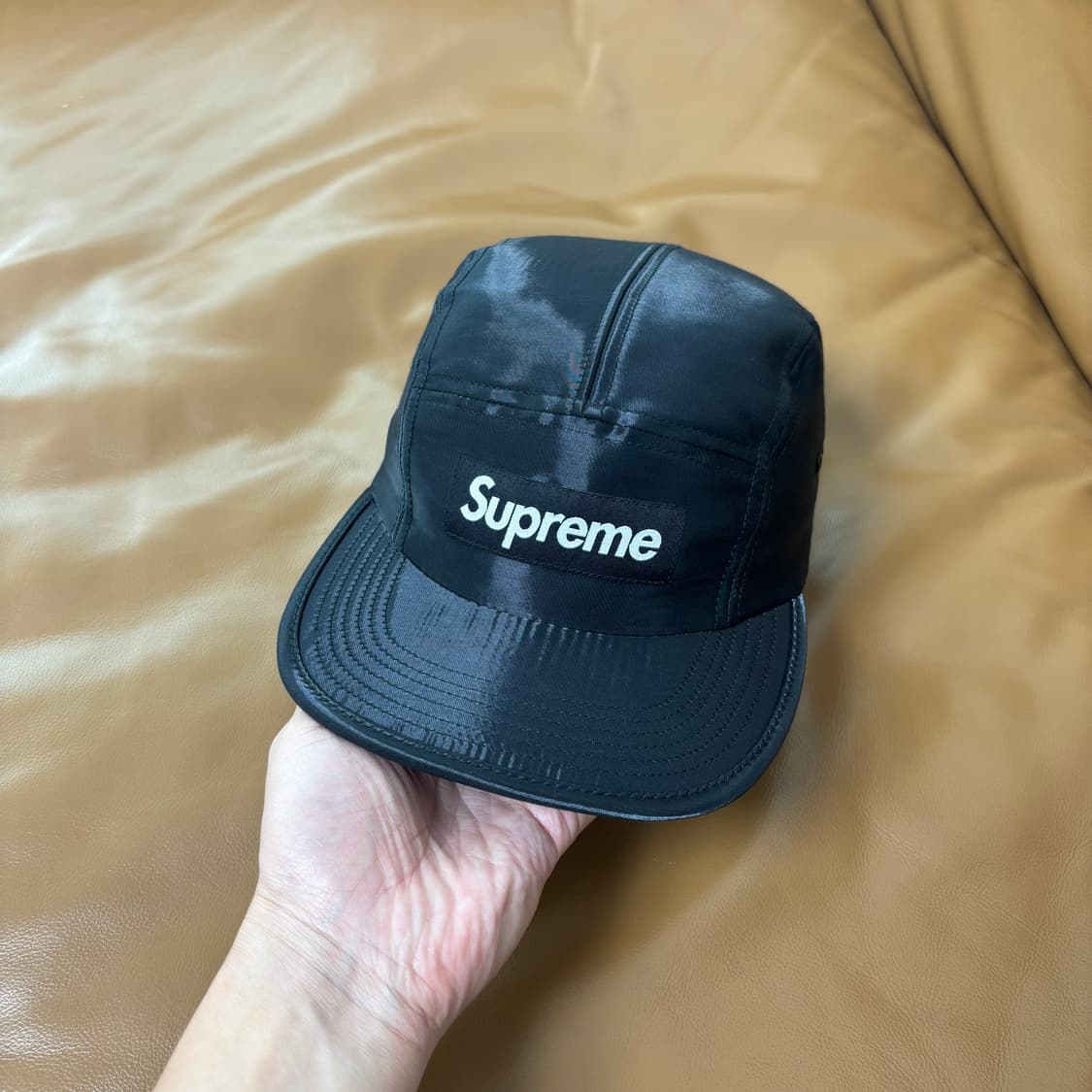 Supreme 슈프림 실크 블랙 캠프캡 모자 (Silk Black) 상품이미지2