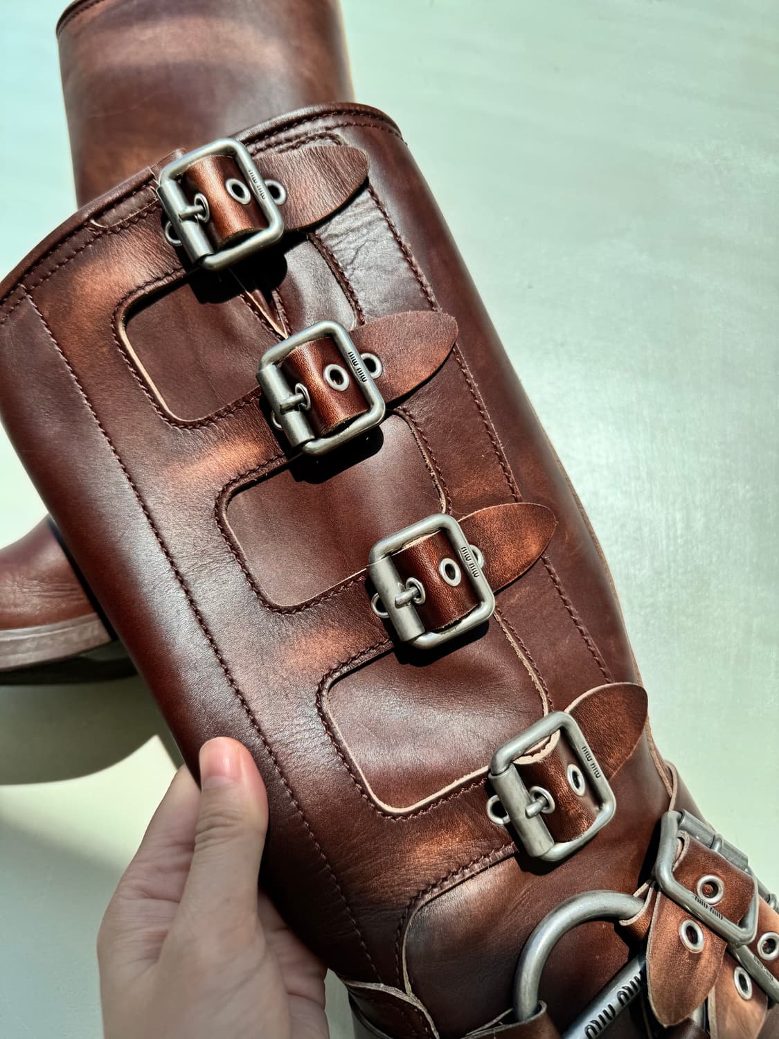 미우미우 라이더부츠 브라운 37.5 상품이미지4