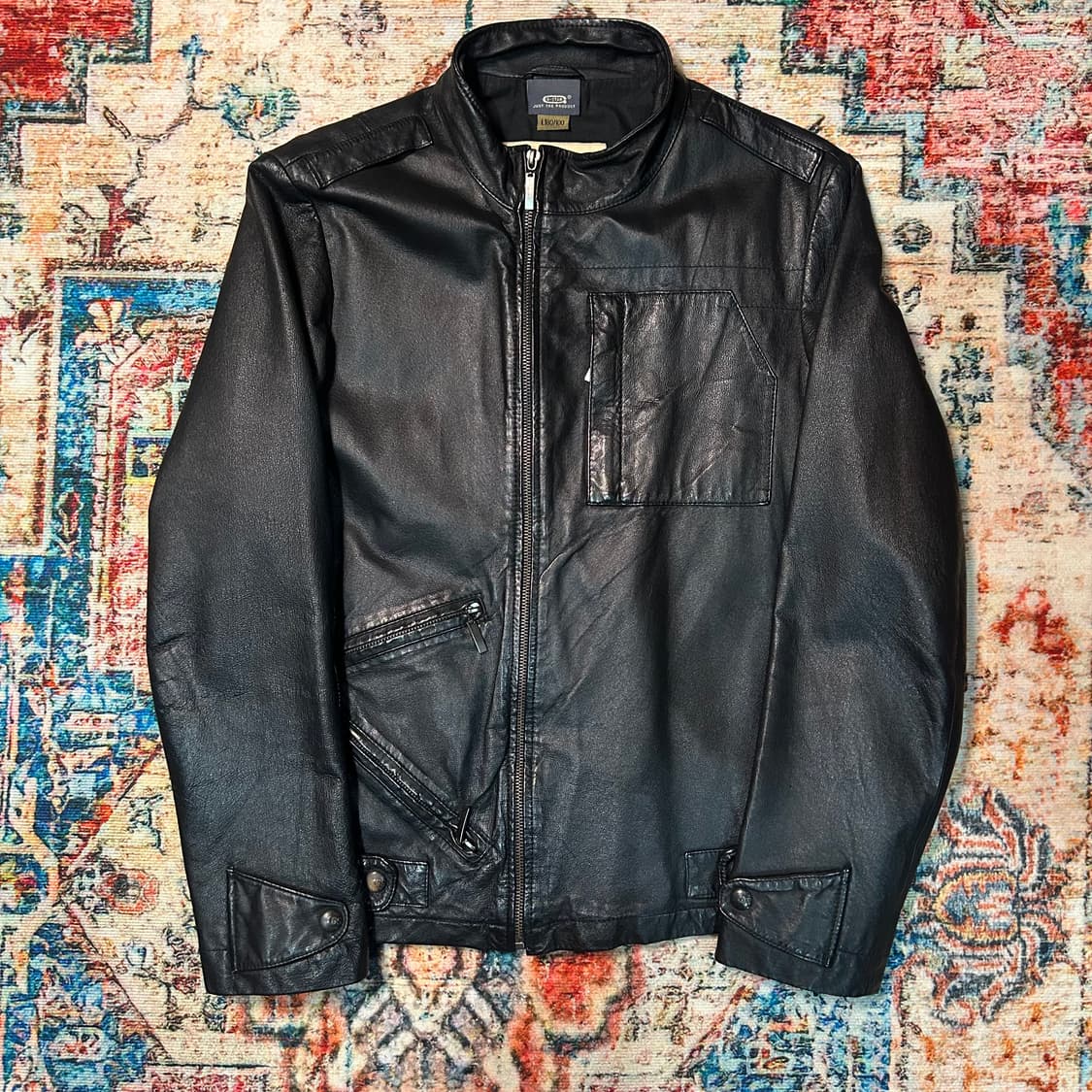 [L] 지스타 로우 싱글 레더자켓 상품이미지1