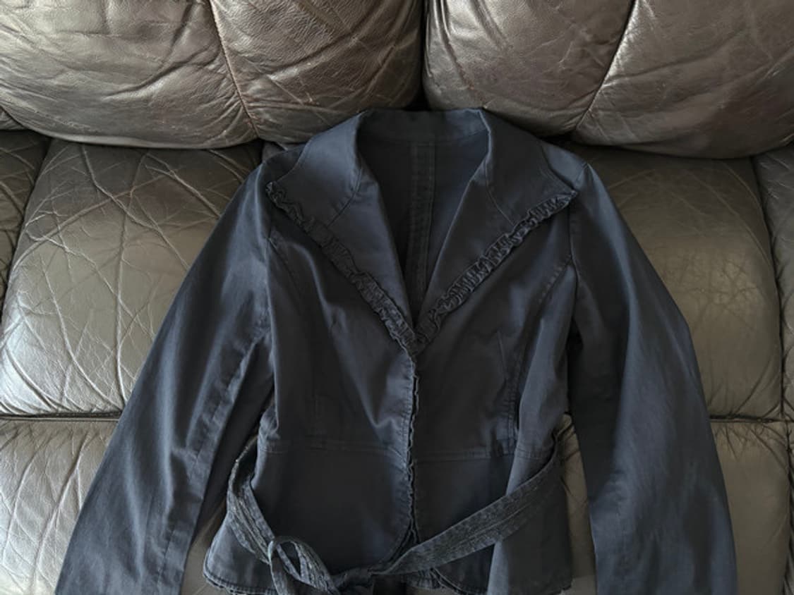 ruffle trim belted jacket 상품이미지4