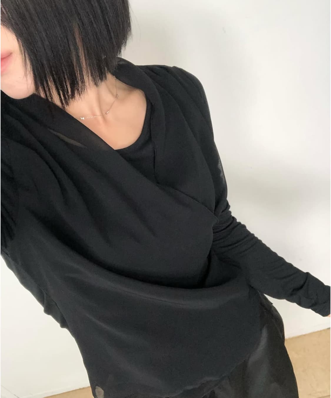 black layered detail top 상품이미지6