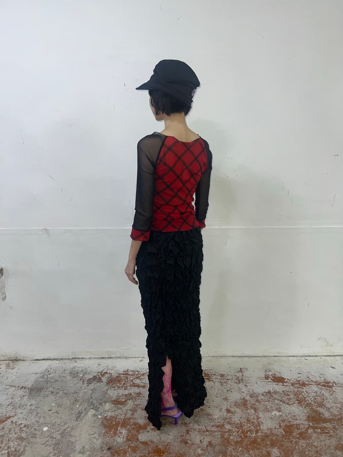 Vintage 체크 레이어드 지퍼 탑 상품이미지7