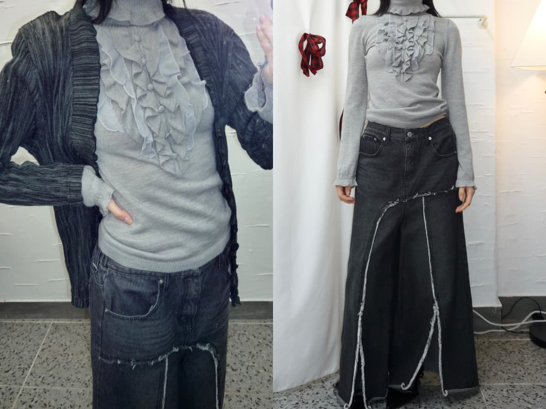 Elegance ruffle knit 상품이미지1