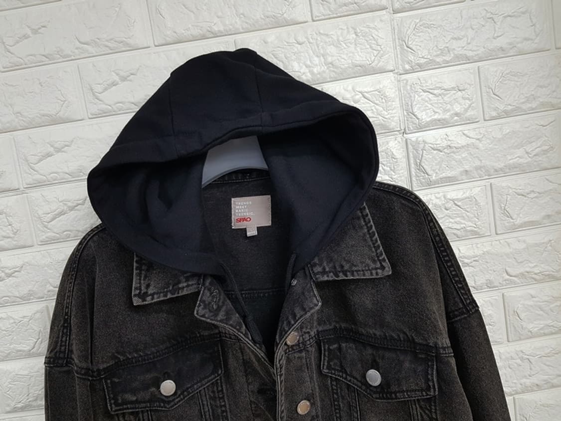 스파오 크롭 후드 데님 자켓 여성S (55-66)숏 오버핏 상품이미지3