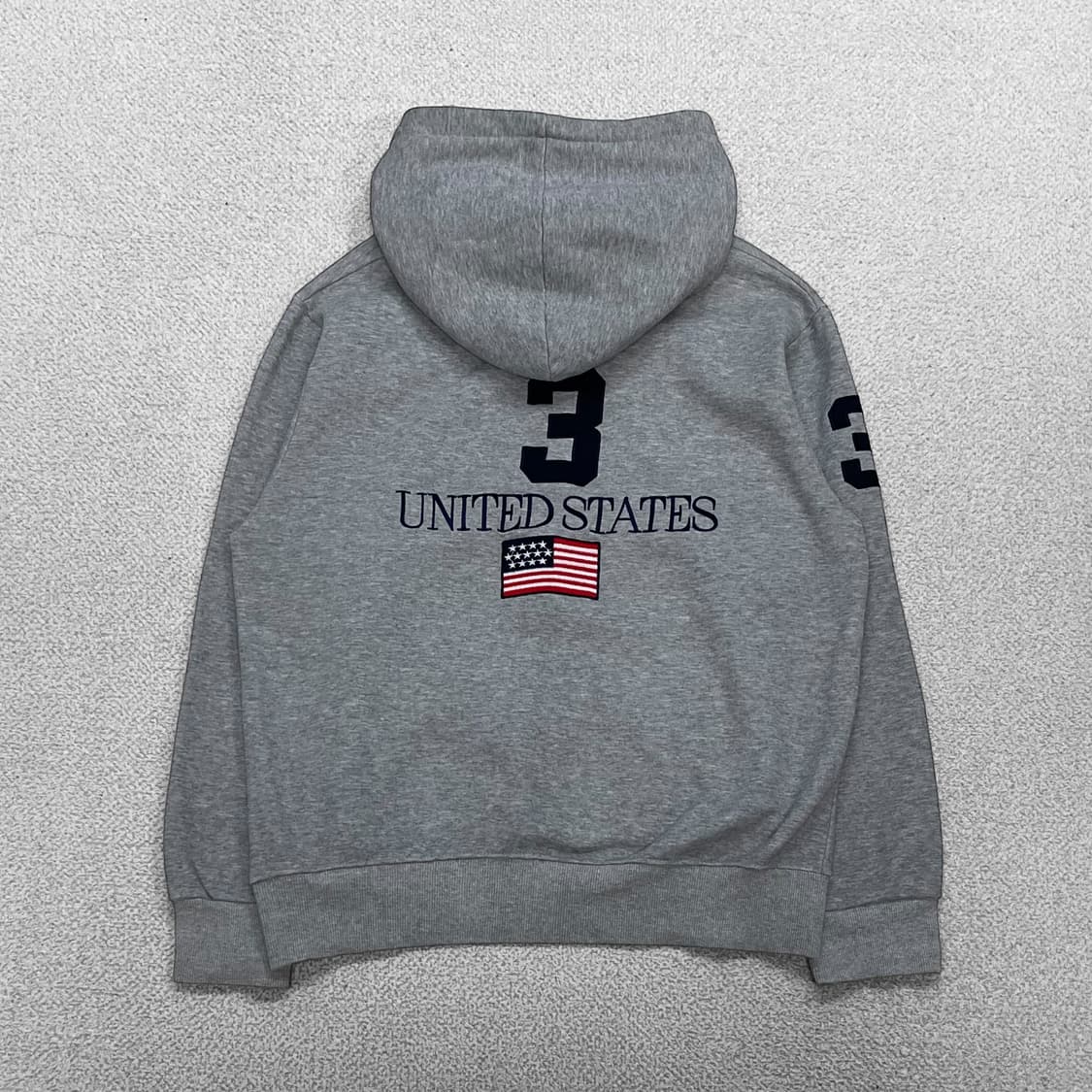 폴로 랄프로렌 빅포니 USA 성조기 패치 후드티 그레이 상품이미지2