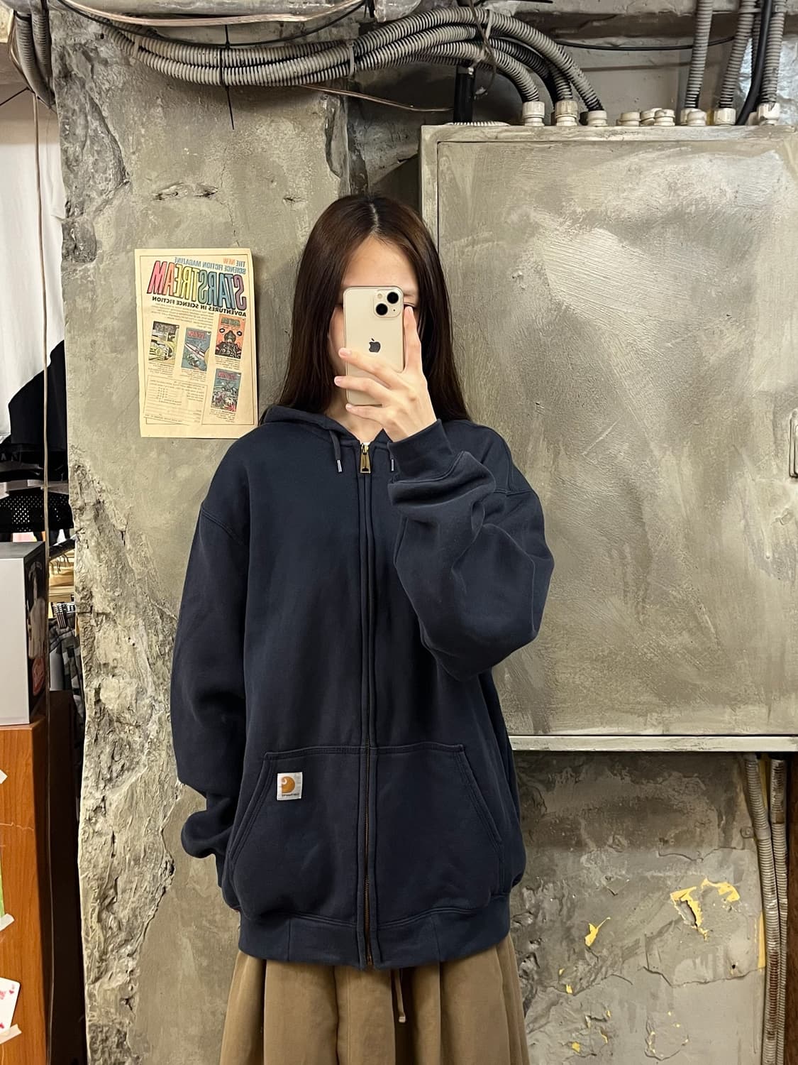 칼하트 후드집업 네이비 M #csz892 상품이미지2