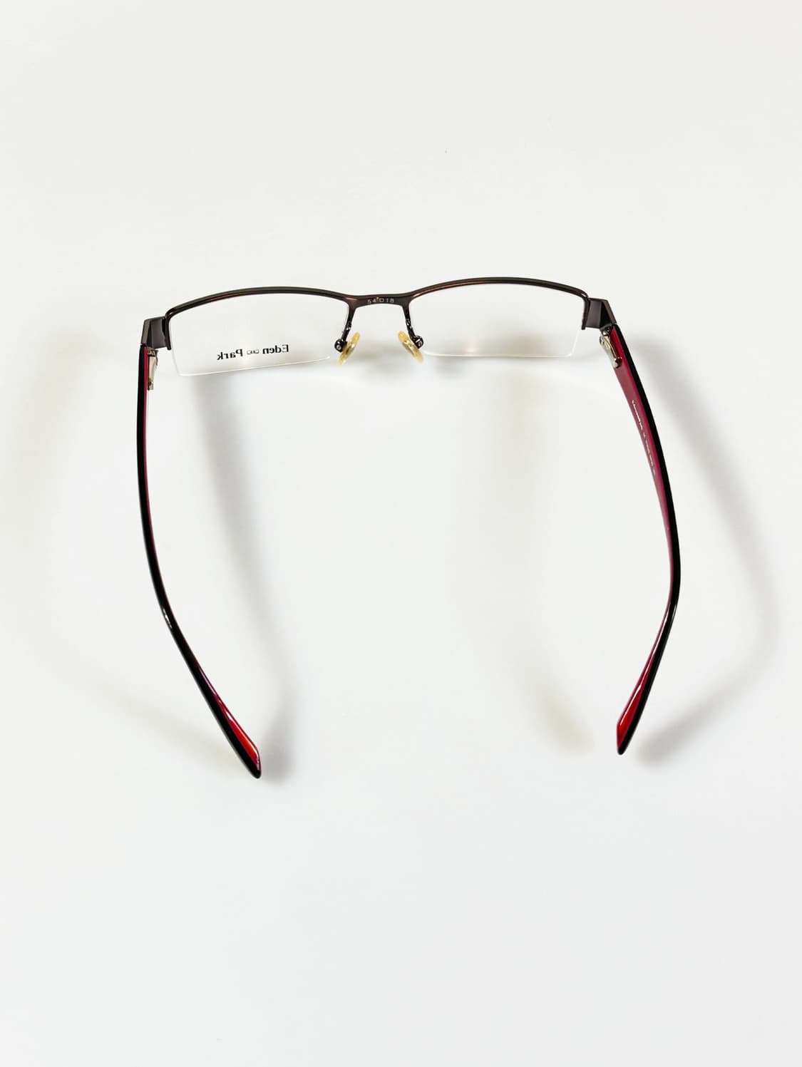 90s EDEN PARK 스퀘어 건메탈 반무테 빈티지 안경 상품이미지5