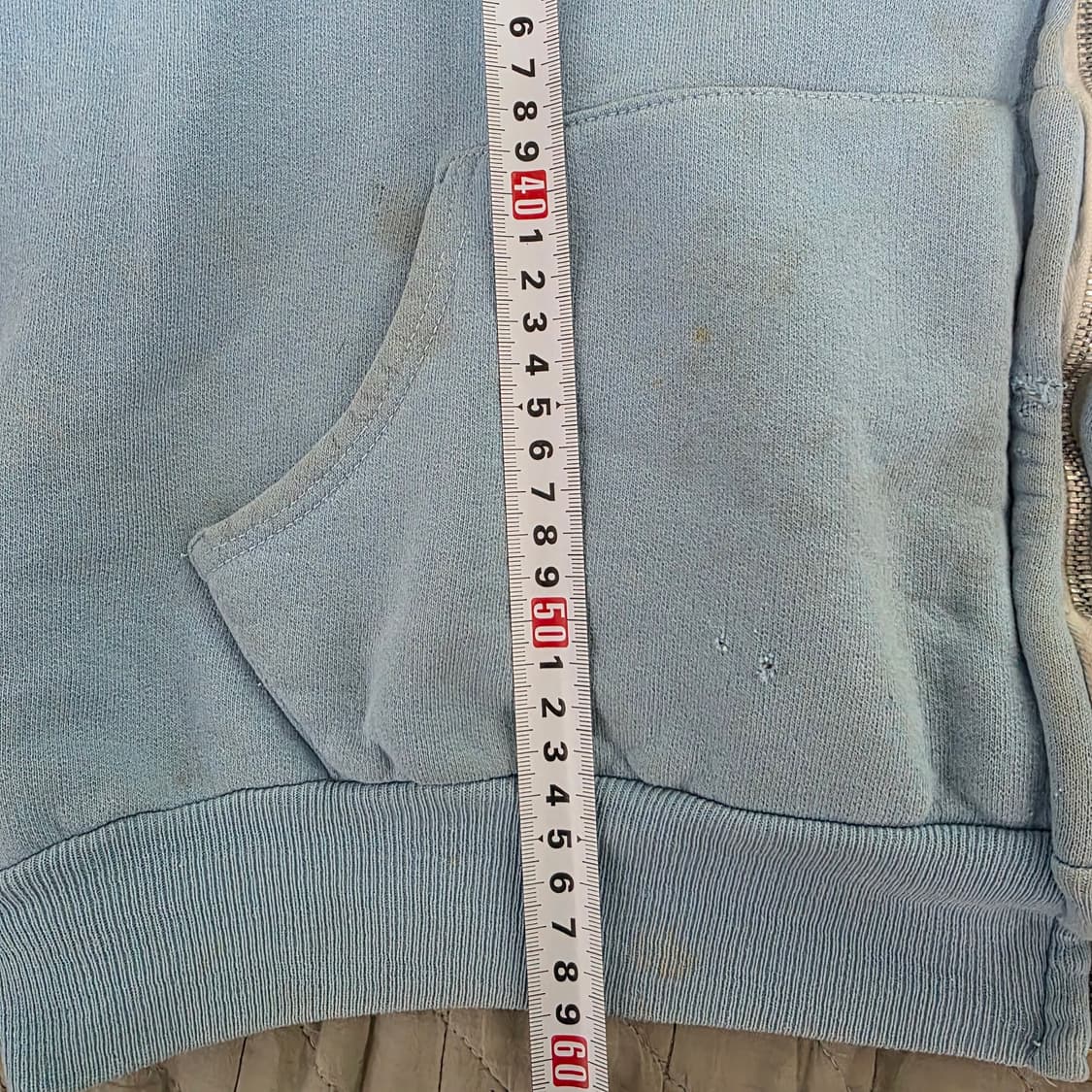 [L] 70s 빈티지 노브랜드 트래쉬드 후드집업 상품이미지10