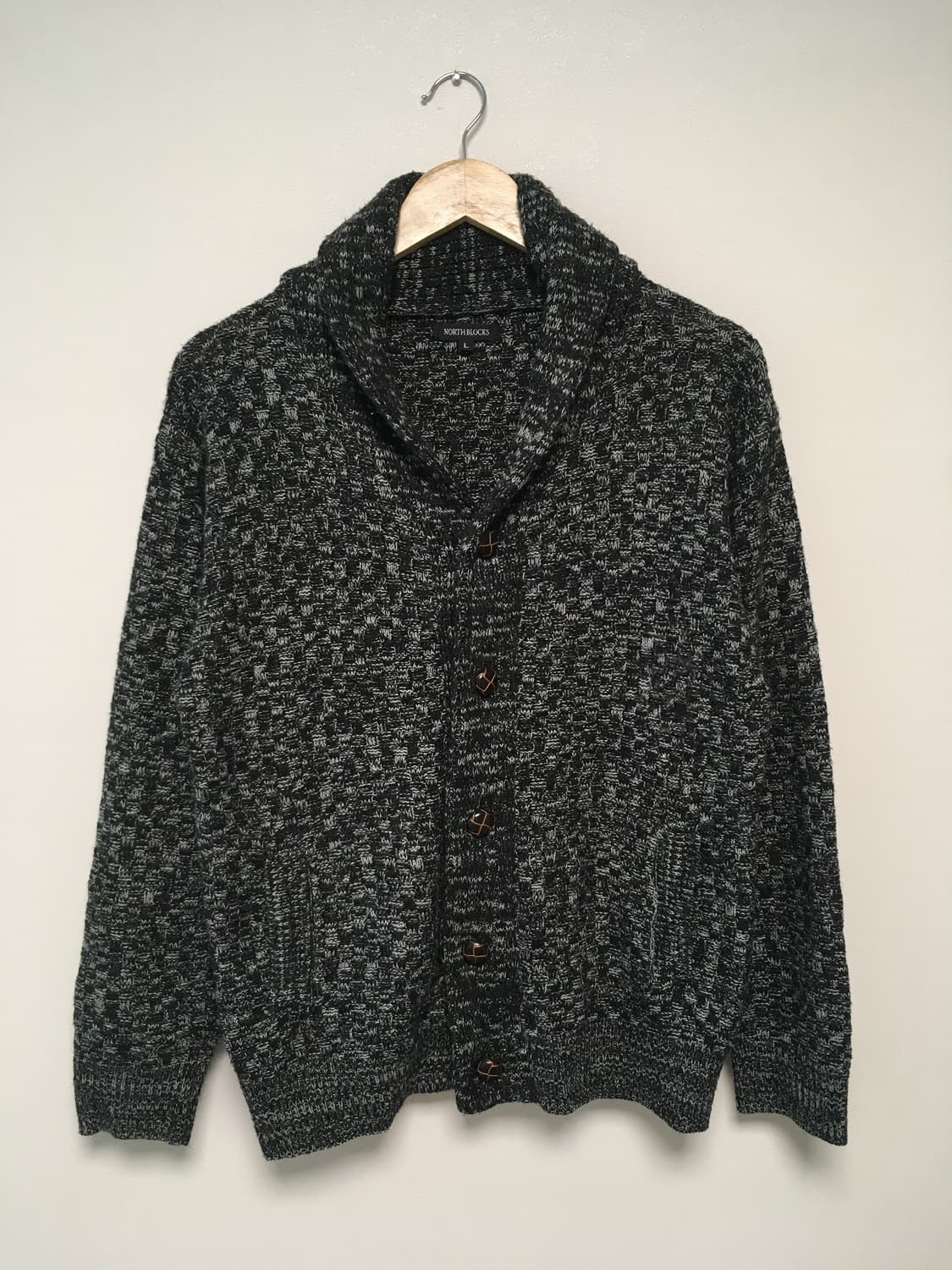 vintage shawl cardigan charcoal mix 상품이미지7