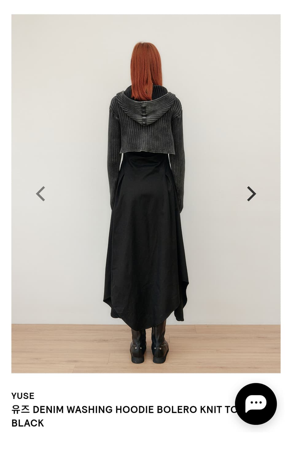 유즈 데님 워싱 후디 볼레로 니트 탑 상품이미지4