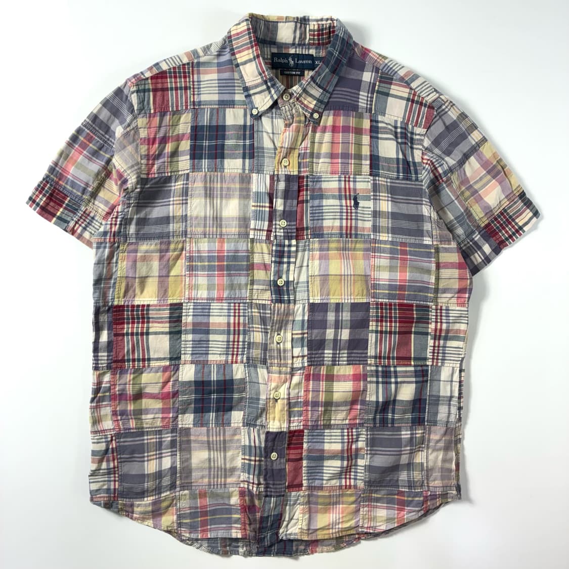 Polo  폴로 랄프로렌 자수 코튼 패치워크 체크 반팔 셔츠 상품이미지1