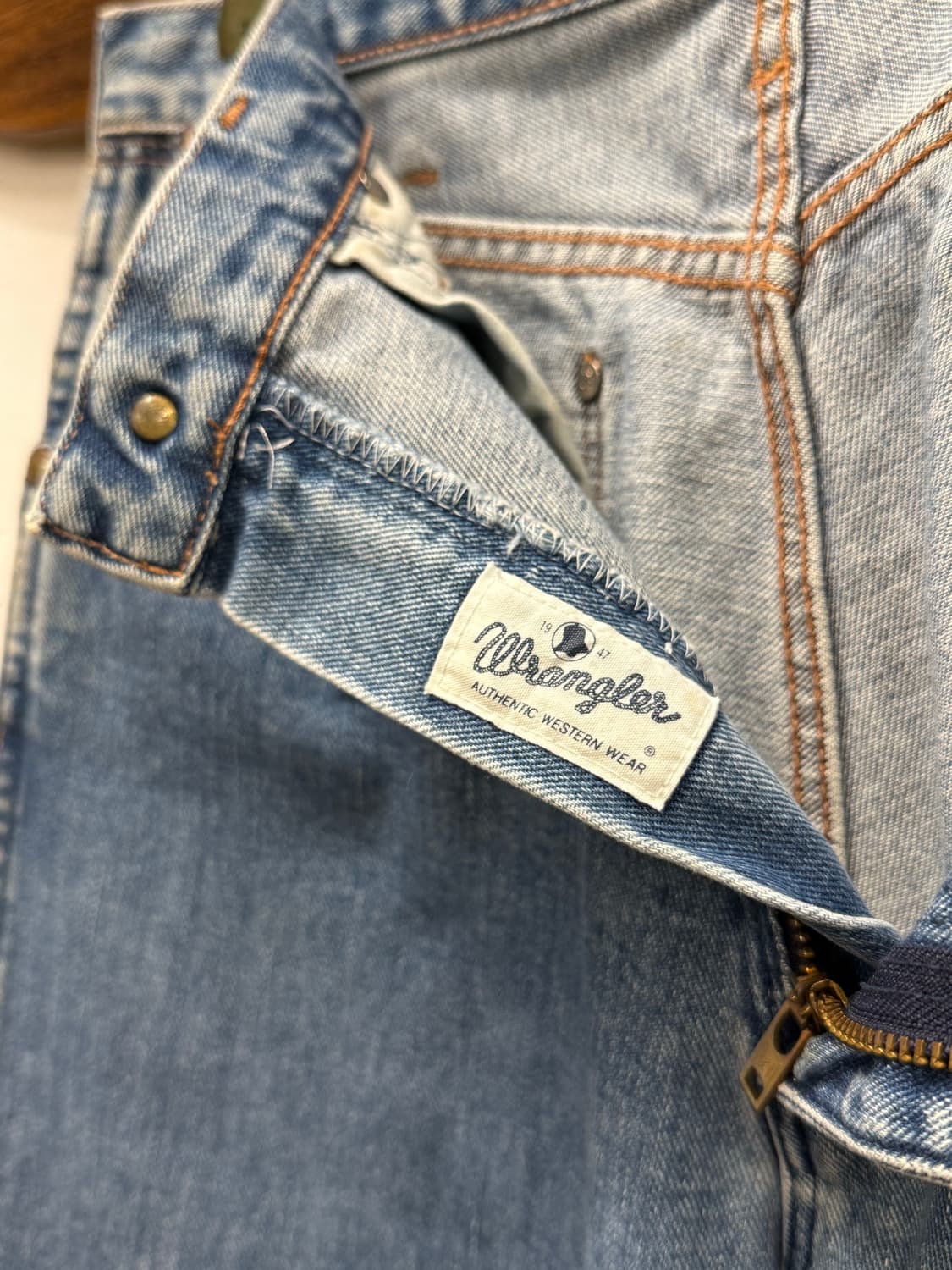 30) JAPAN Wrangler Mid Blue Straight Den 상품이미지7