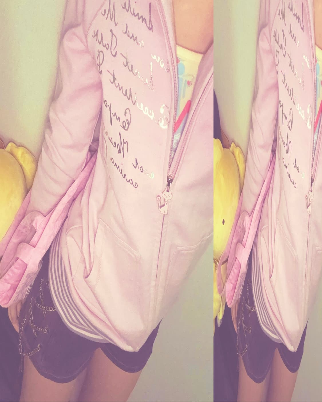 빈티지 핑크 레터링 집업 져지 히메갸루 양산형 스포티 베이비메탈클럽 상품이미지1