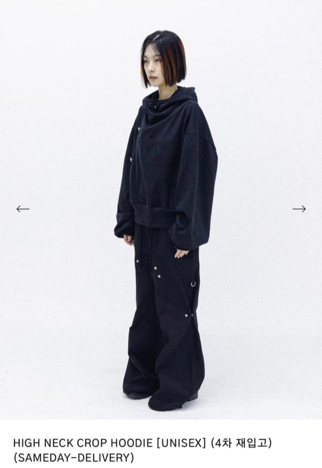 JUNKPARK HIGH NECK CROP HOODIE 상품이미지1