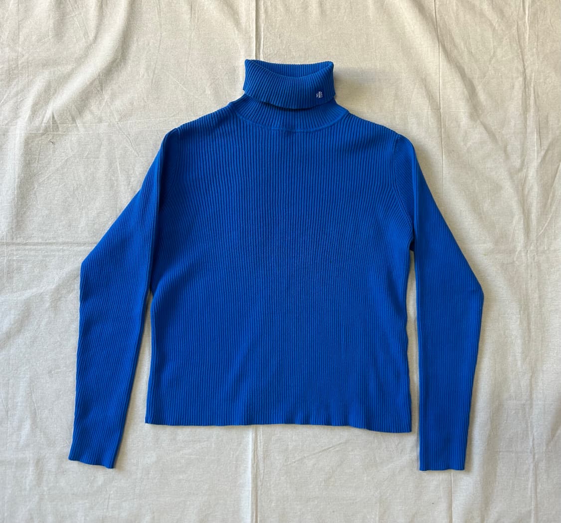 블루 터틀넥 폴라티 상품이미지1