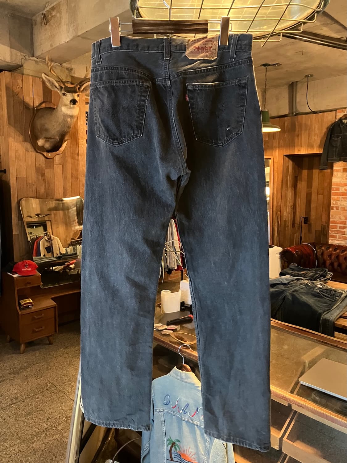 80s USA 빈티지 리바이스 501 블랙 데님 팬츠 상품이미지5