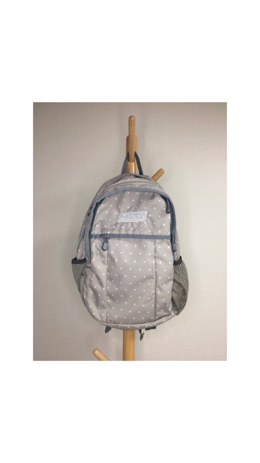 콜맨 미니 그레이 화이트 도트 땡땡이 백팩 상품이미지1