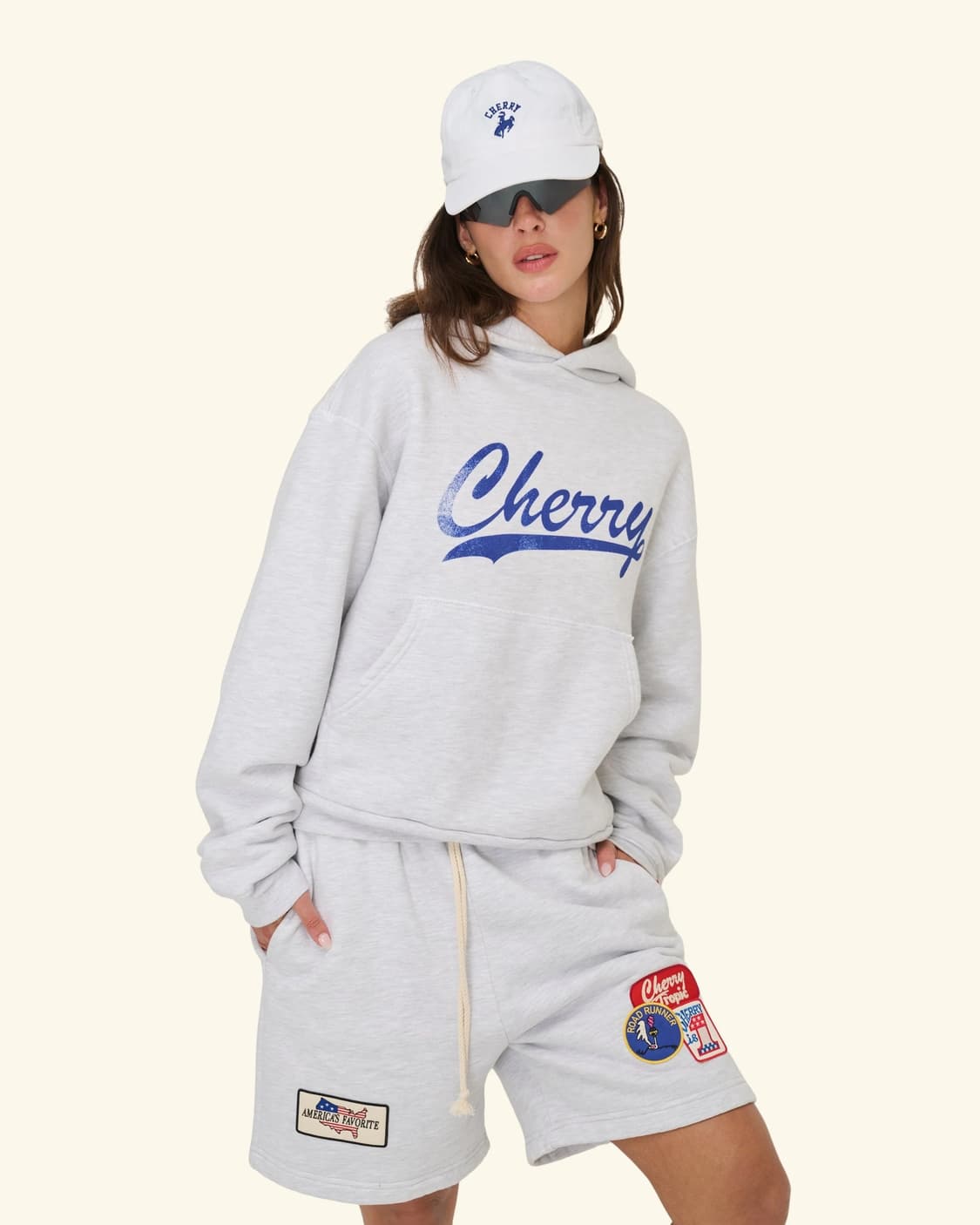 [XS,S,M,L] Cherry LA 에슬레틱 후드 헤더그레이 상품이미지3