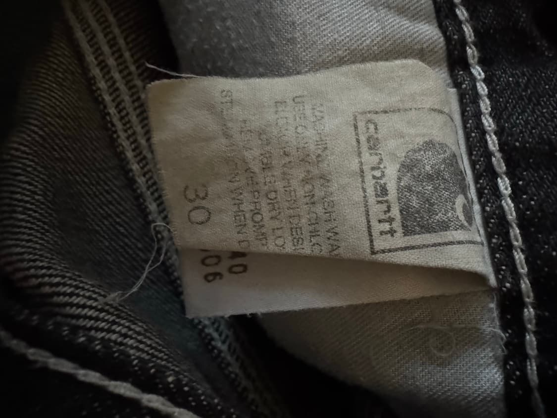 00s 빈티지 칼하트 워싱 블랙 던가리 카펜터 팬츠 30x34 상품이미지5